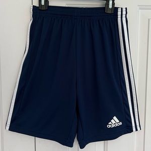 Adidas Boys Classic 3-Stripe Athletic Shorts, Navy w/White Stripes, Youth Large